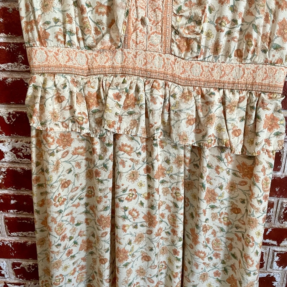 By the River Floral tiered prairie ruffled midi/maxi dress. Women’s Large. - Picture 7 of 10